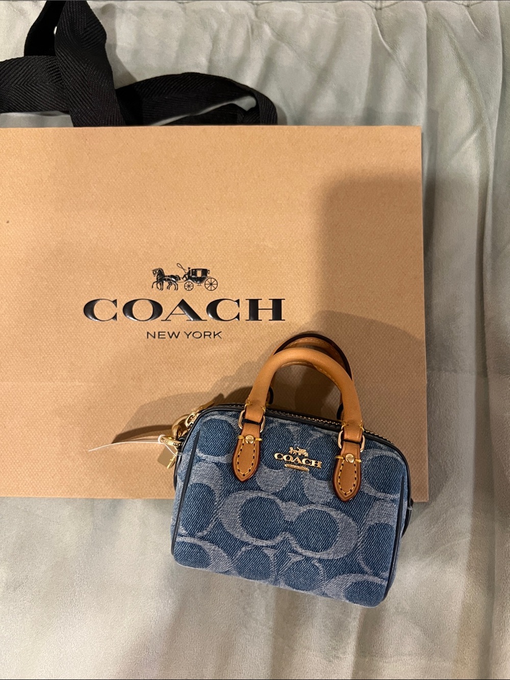 Coach Denim Signature Mini Rowan Brand New